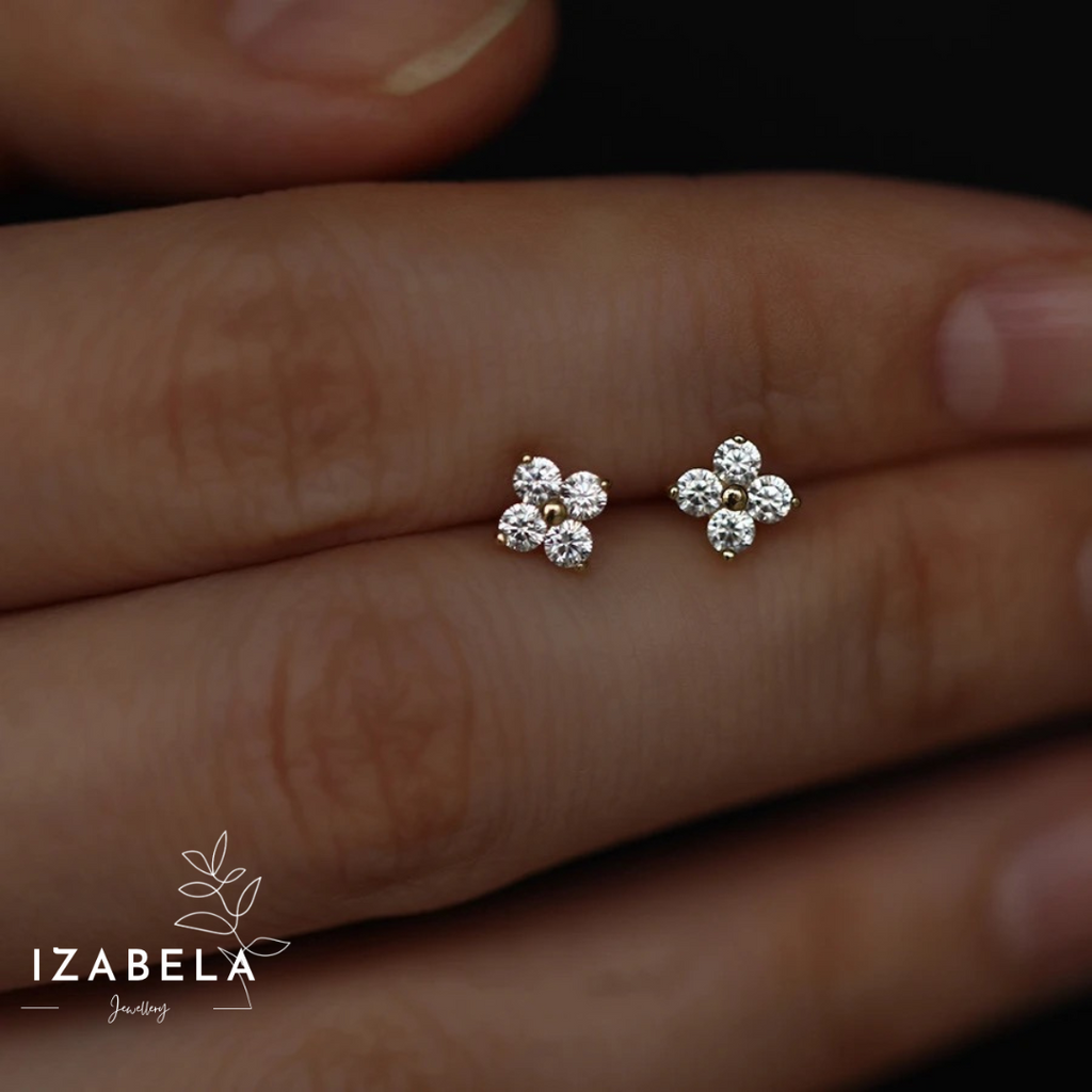 Four Leaf Clover Mini Stud Earrings