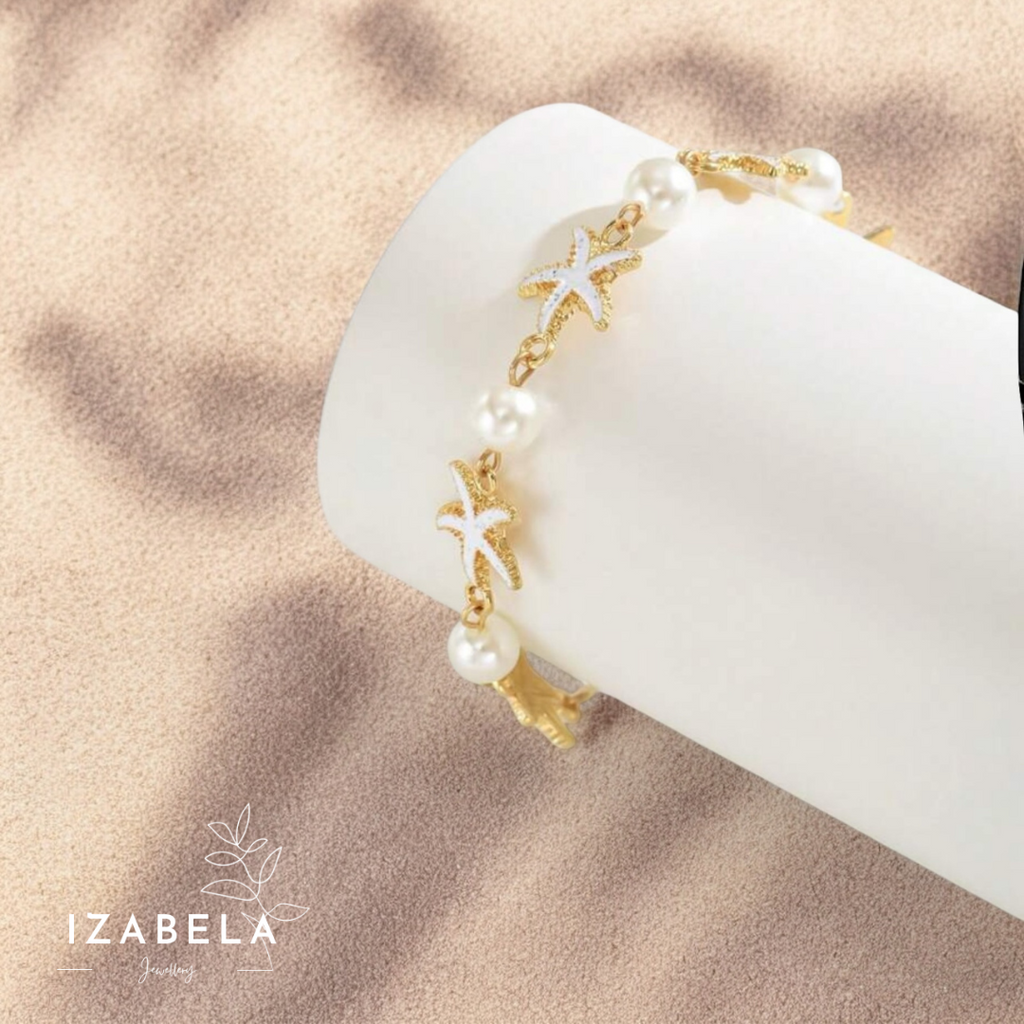 Star Fish & Pearl Anklet